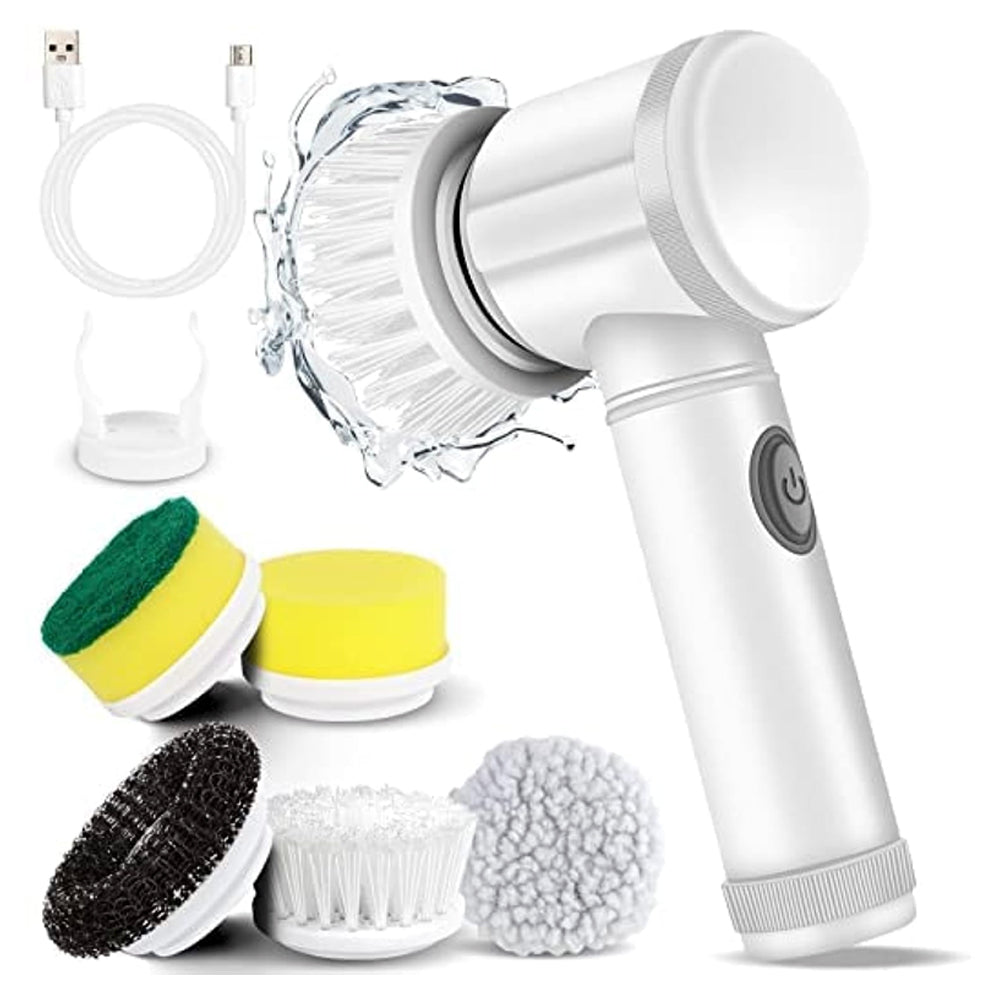 5-in-1 Electric Spin Scrubber - main unit with brush head attached
